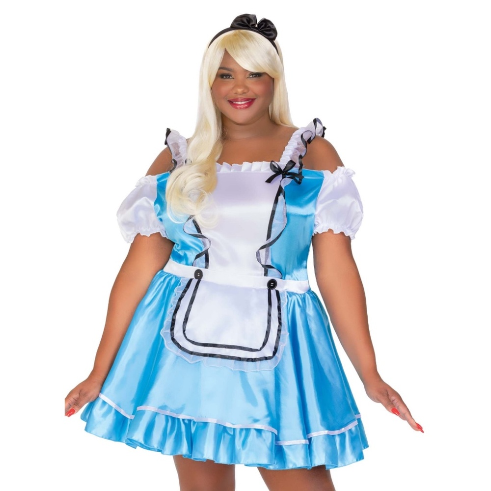 Alice in Wonderland Costume NEW NWT 1X 16W 18W Plus Size Satin Kawaii Halloween